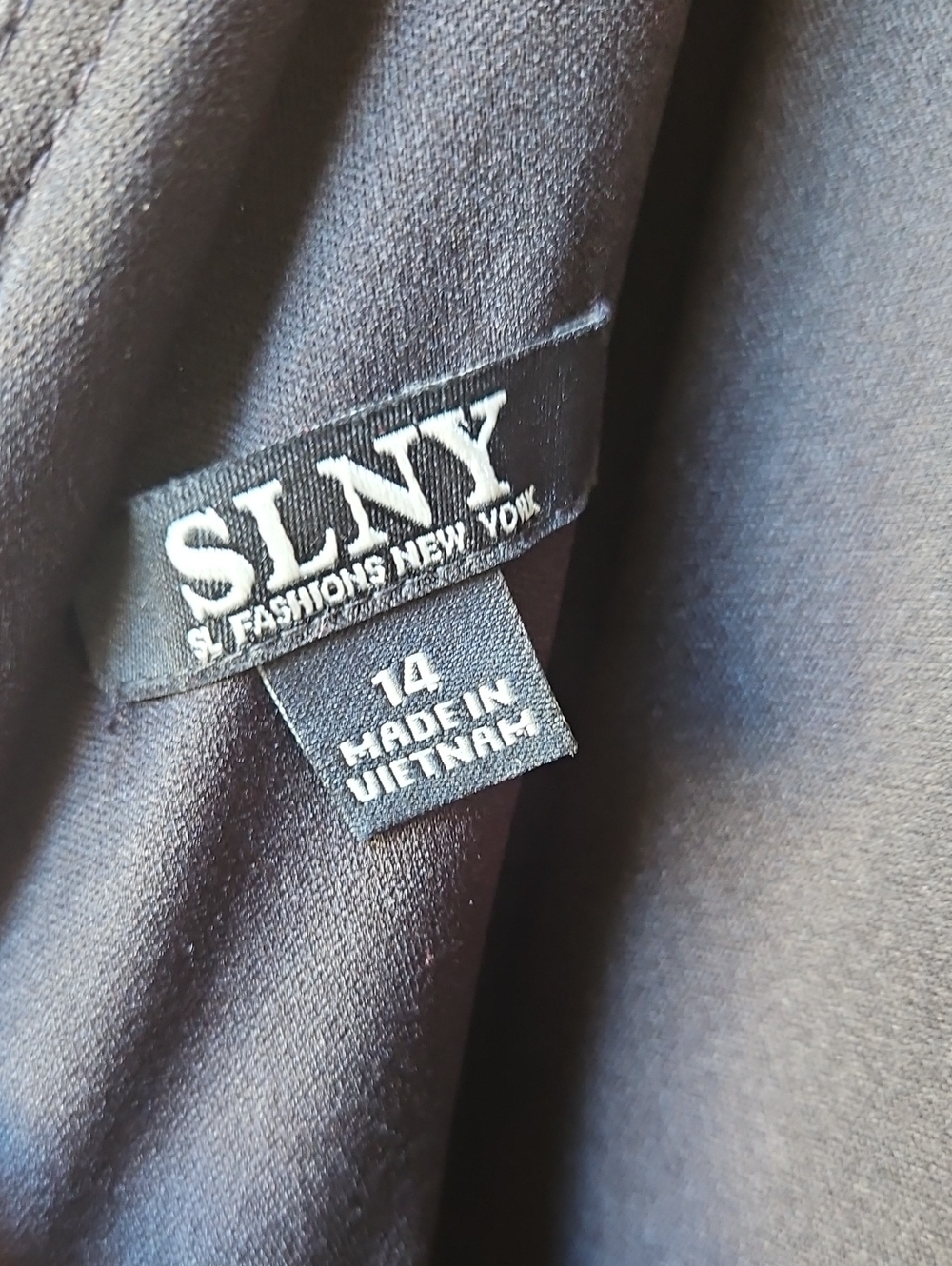 SLNY Black to Emerald Green Ombre Satin Maxi Dress Gown Sash Pockets Size 14 - Picture 6 of 7